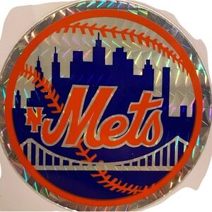 Vintage 1990s New York Mets Holographic Sticker‎ MLS Baseball Team Logo